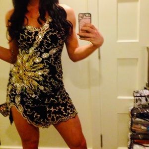 Black and gold dress